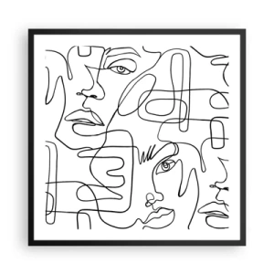 Plakat i sort ramme - I sammenfiltrede følelser - 60x60 cm