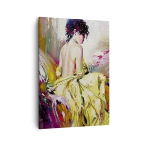 Lærredstryk - Billede på lærred - Mellem munden og kanten af ​​bægeret - 50x70 cm