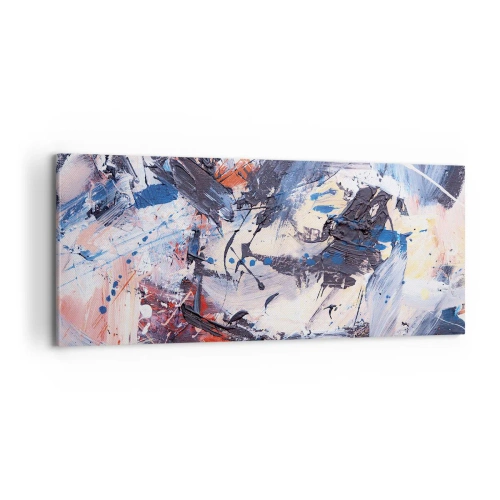 Lærredstryk - Billede på lærred - Abstraktionens vanvittige dans - 100x40 cm