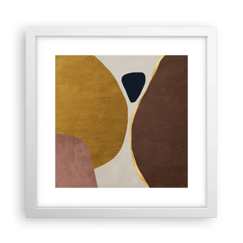 Plakat i hvid ramme - Abstraktion - et sted i rummet - 30x30 cm