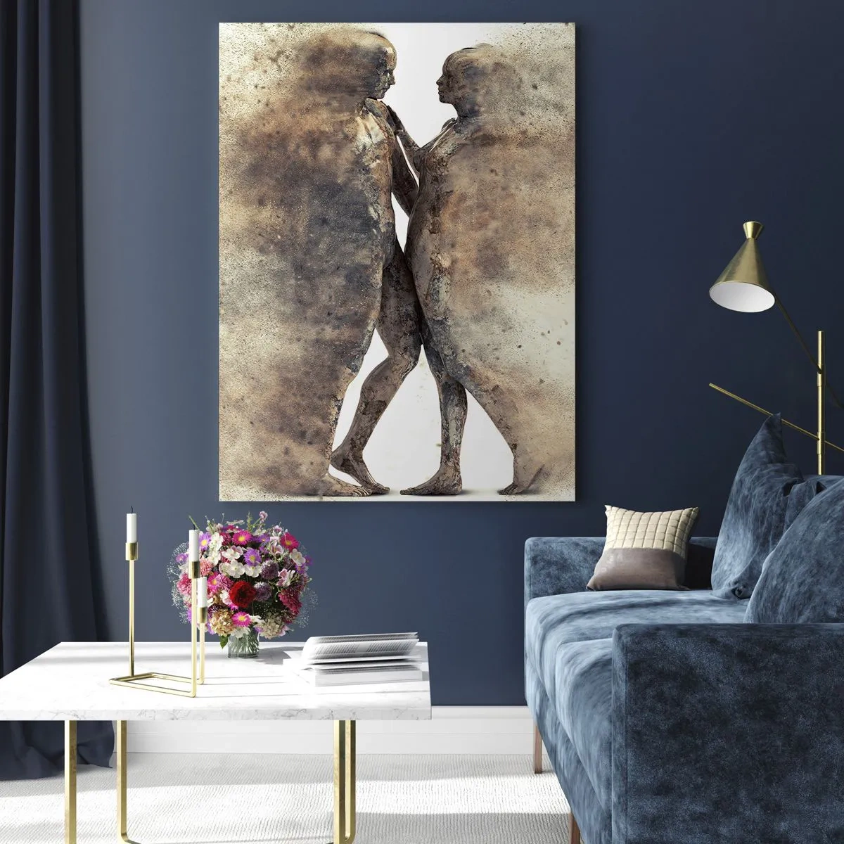 Billede på glas - Fra støv steg de til kærlighed - 50x70 cm