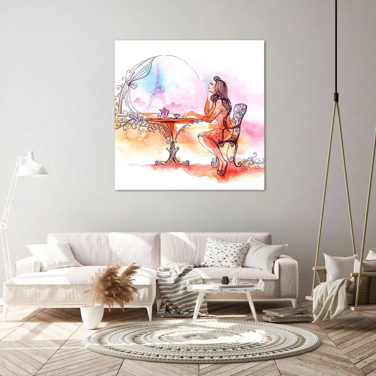 Lærredstryk - Billede på lærred - Parisisk elegance - 50x50 cm