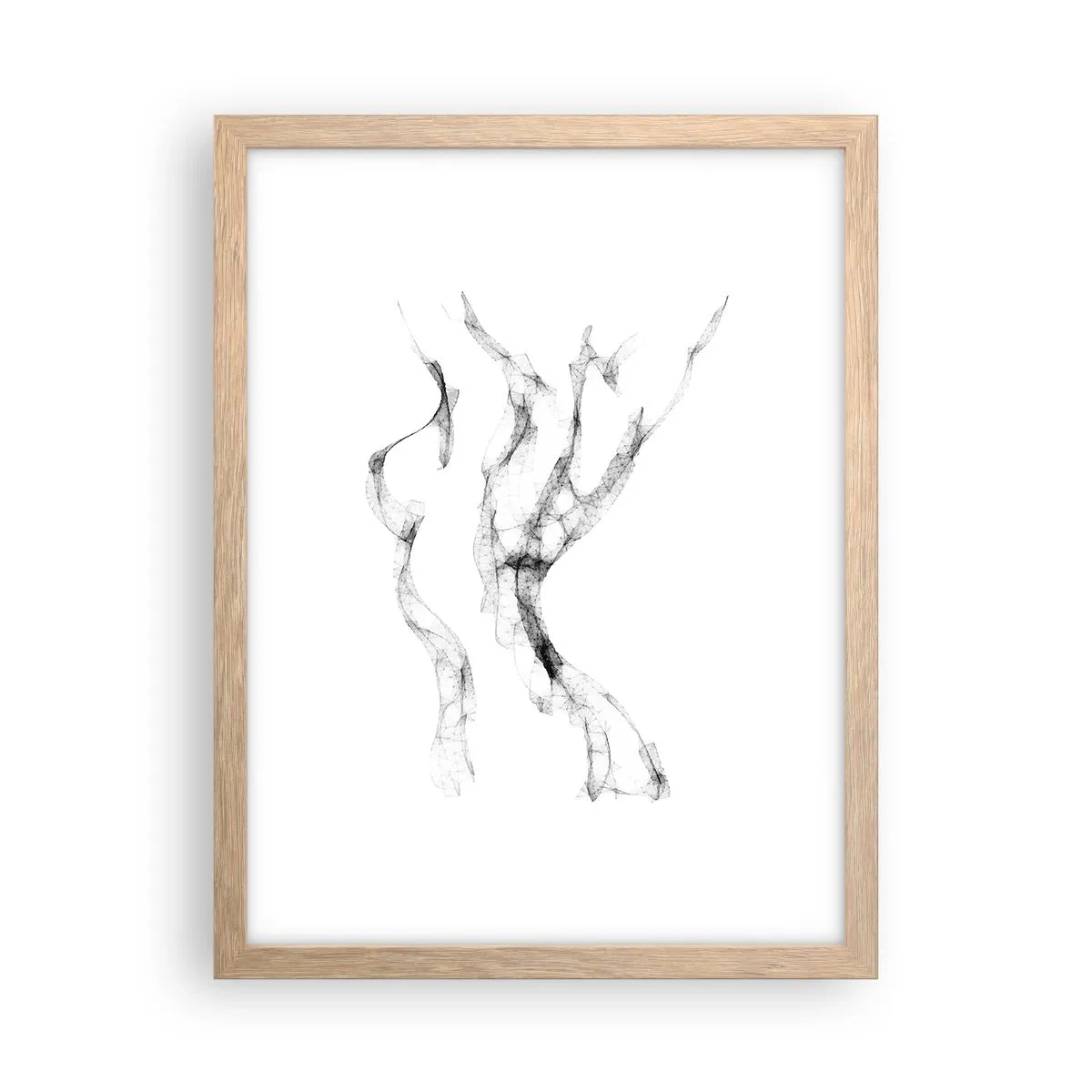 Plakat i ramme af lyst egetræ - Smuk og stærk - 30x40 cm