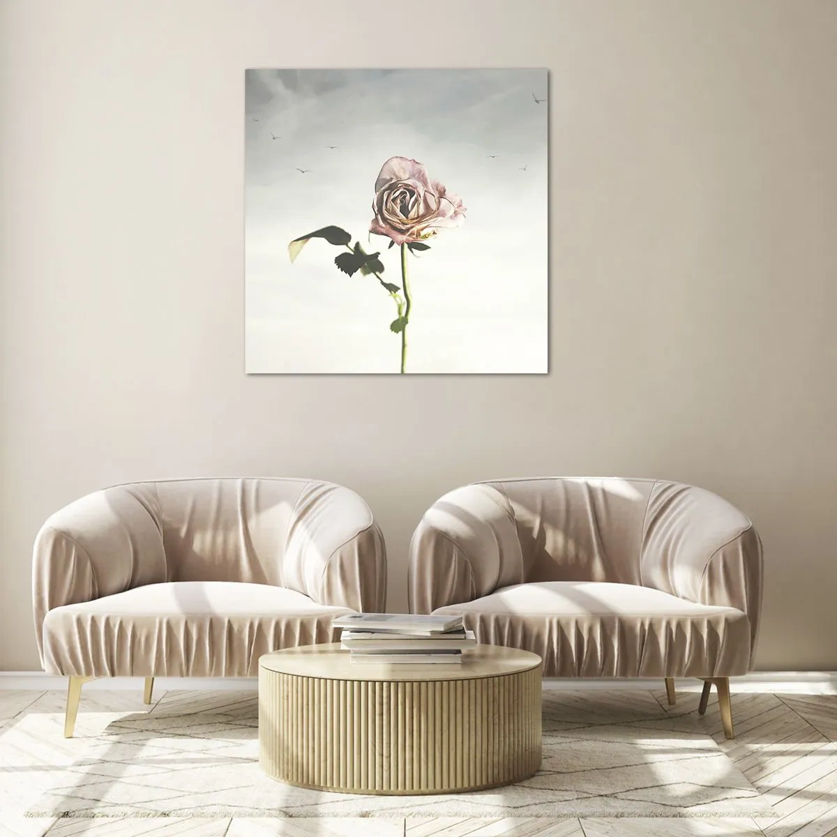Billede på glas - Velkomst til foråret - 70x70 cm