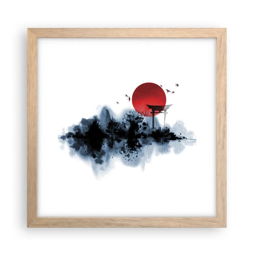 Plakat i ramme af lyst egetræ - Et japansk synspunkt - 30x30 cm