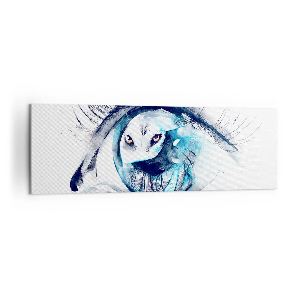 Lærredstryk - Billede på lærred - Øje mod øje med vildskab - 160x50 cm