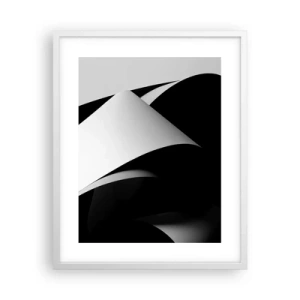 Plakat i hvid ramme - Lysflader fra skyggernes dybder - 40x50 cm