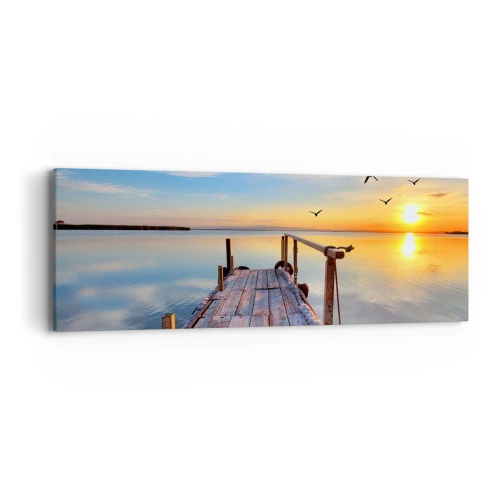 Lærredstryk - Billede på lærred - Går fremad mod solen - 90x30 cm