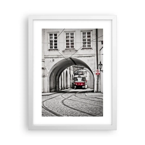 Plakat i hvid ramme - Gennem byens labyrint - 30x40 cm