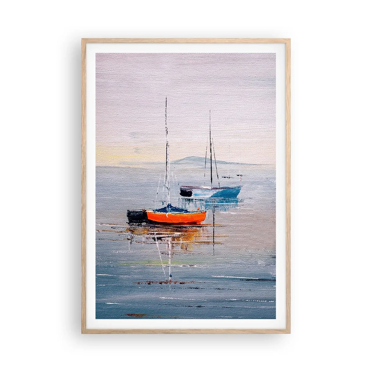 Plakat i ramme af lyst egetræ - Et velfortjent hvil - 70x100 cm