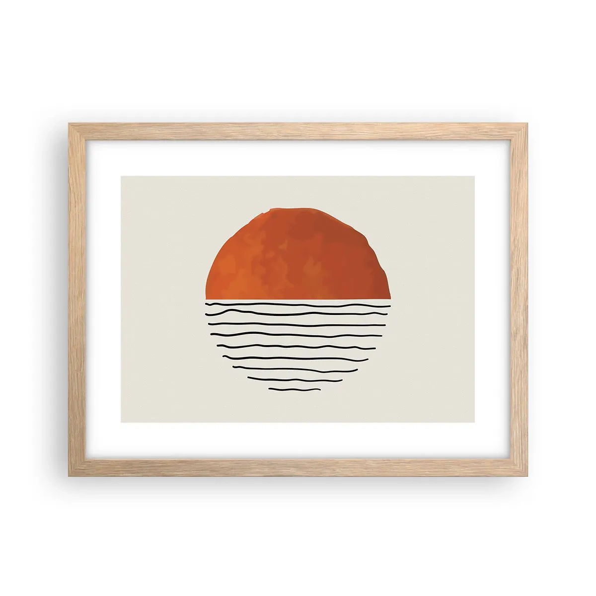 Plakat i ramme af lyst egetræ - I en japansk atmosfære - 40x30 cm