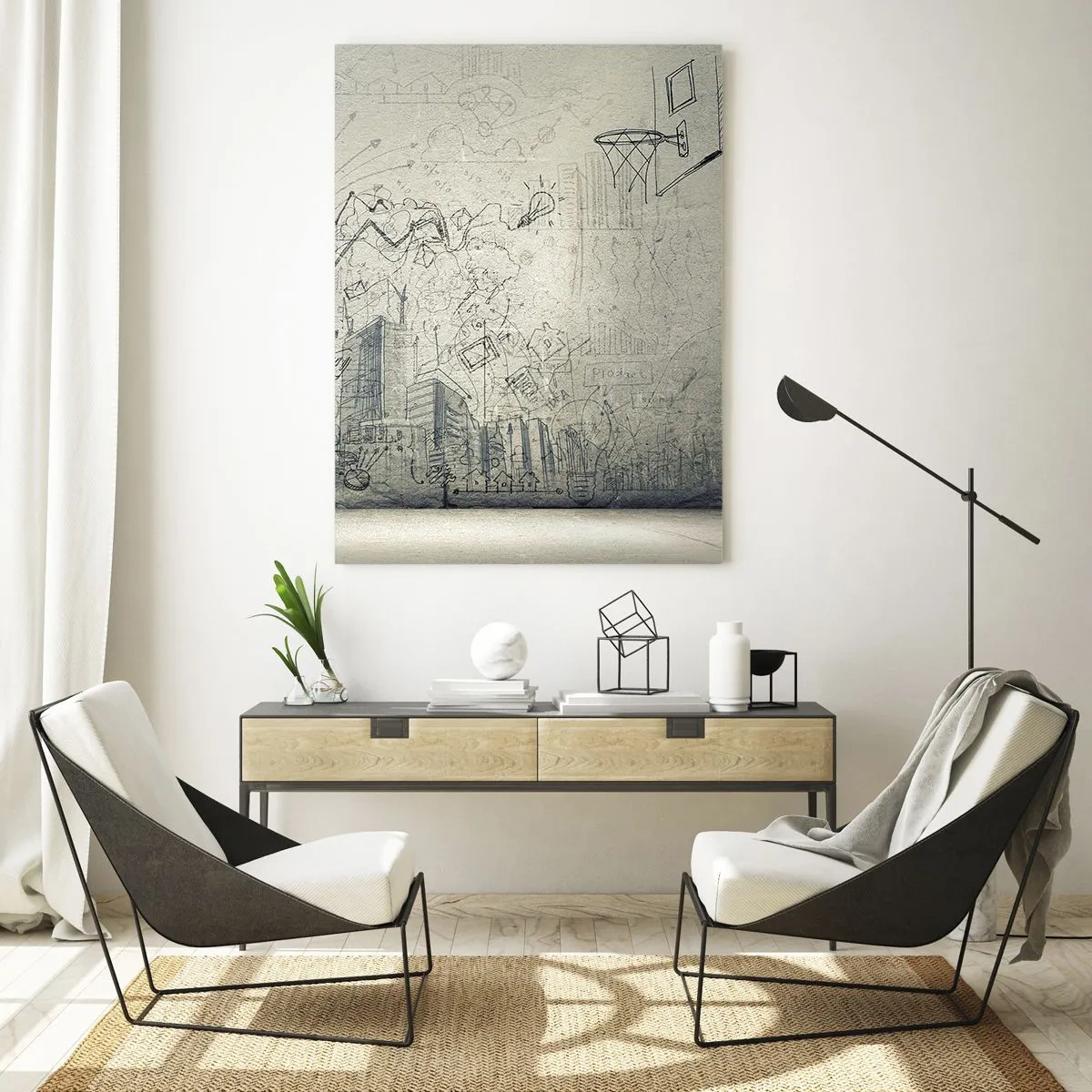 Billede på glas - Mit vidunderlige byliv - 70x100 cm