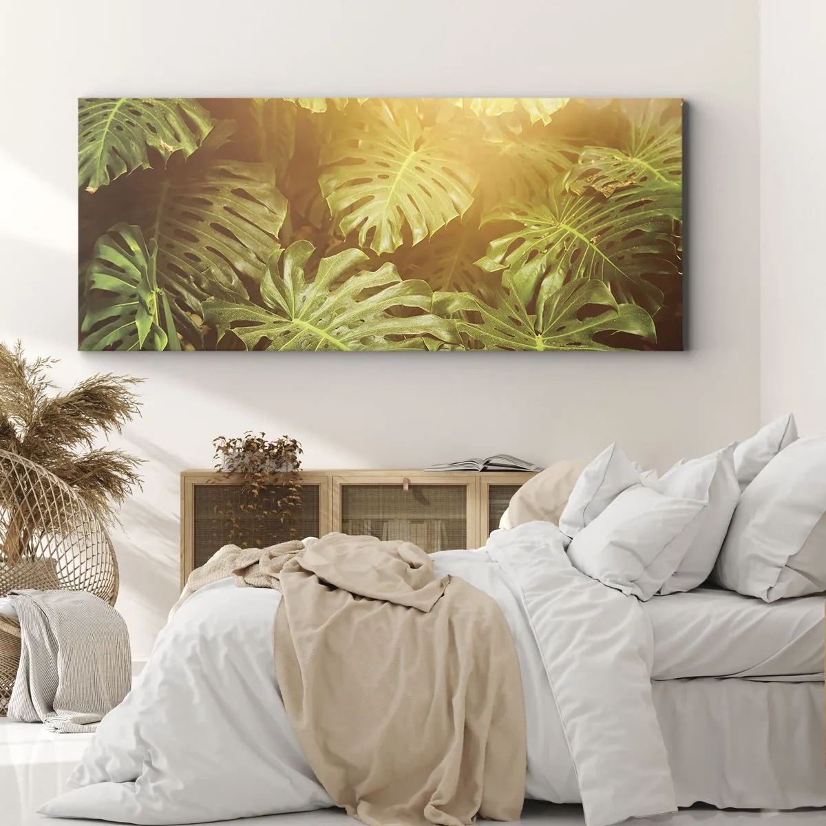 Lærredstryk - Billede på lærred - Træd ind i det grønne... - 100x40 cm