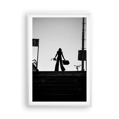 Plakat i hvid ramme - Vandring i byen - 61x91 cm