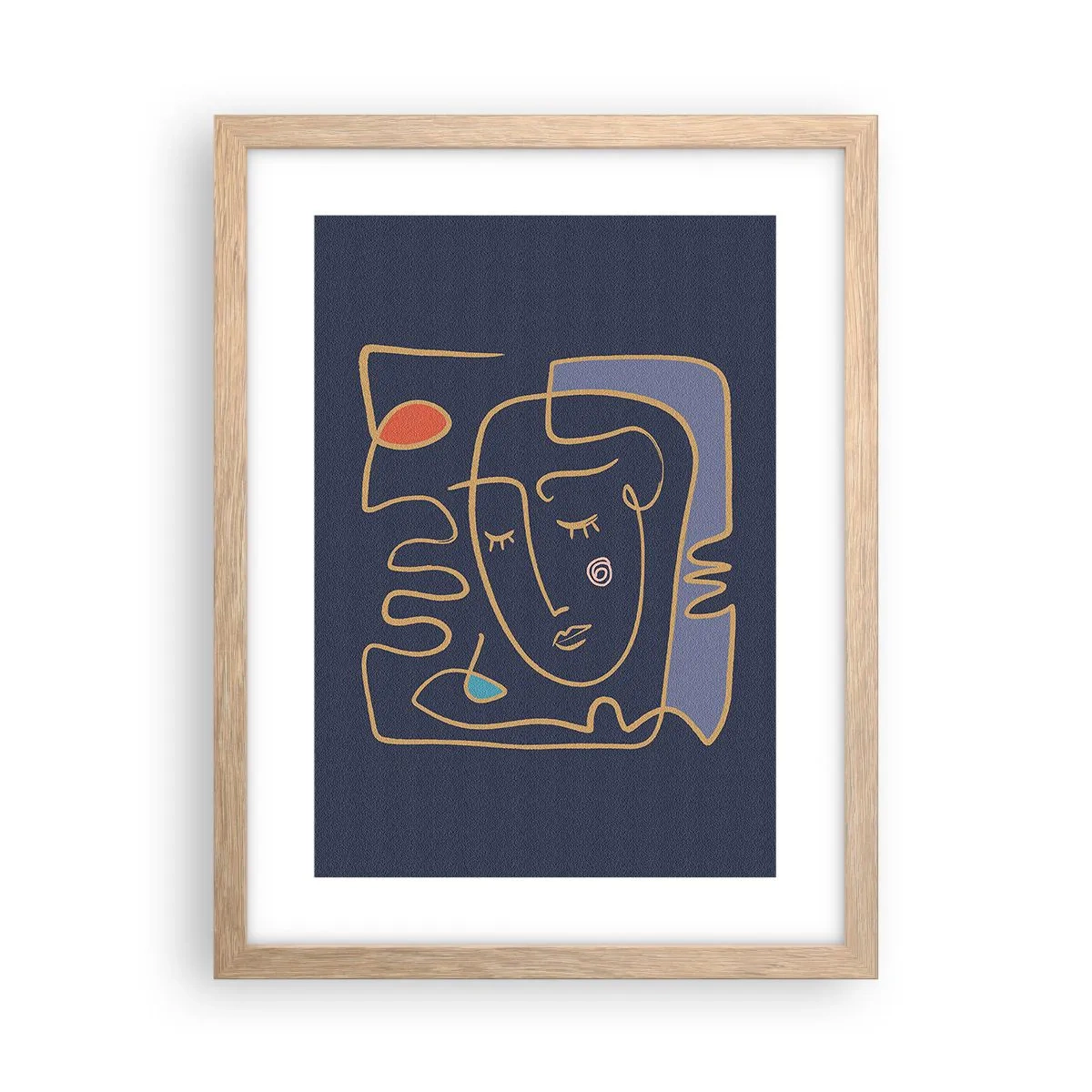 Plakat i ramme af lyst egetræ - I drømmerier - 30x40 cm