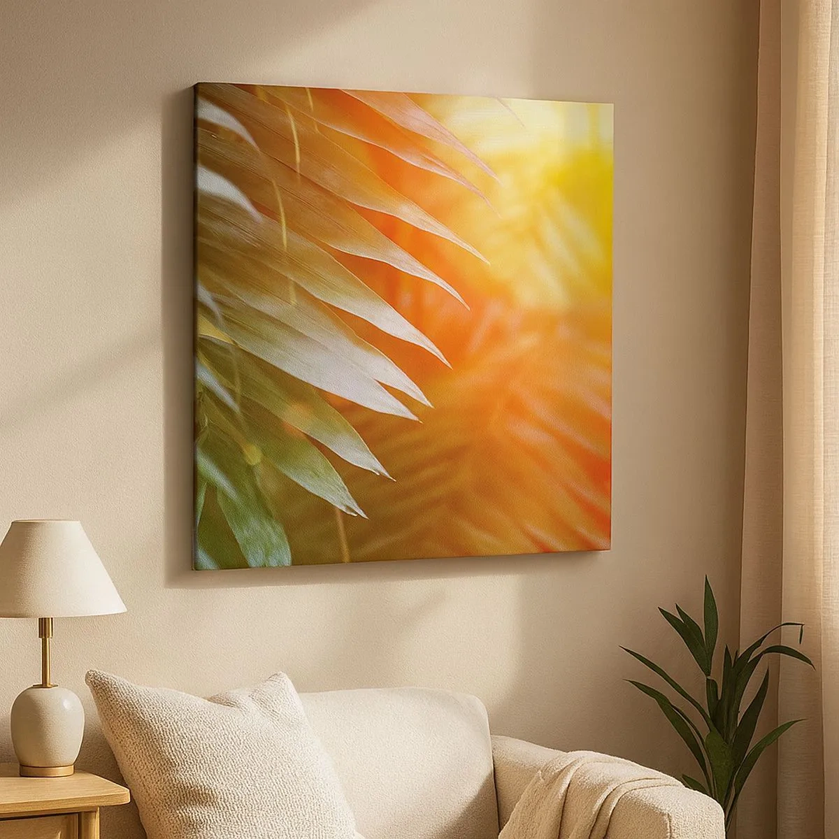 Lærredstryk - Billede på lærred - Morgen i junglen - 30x30 cm