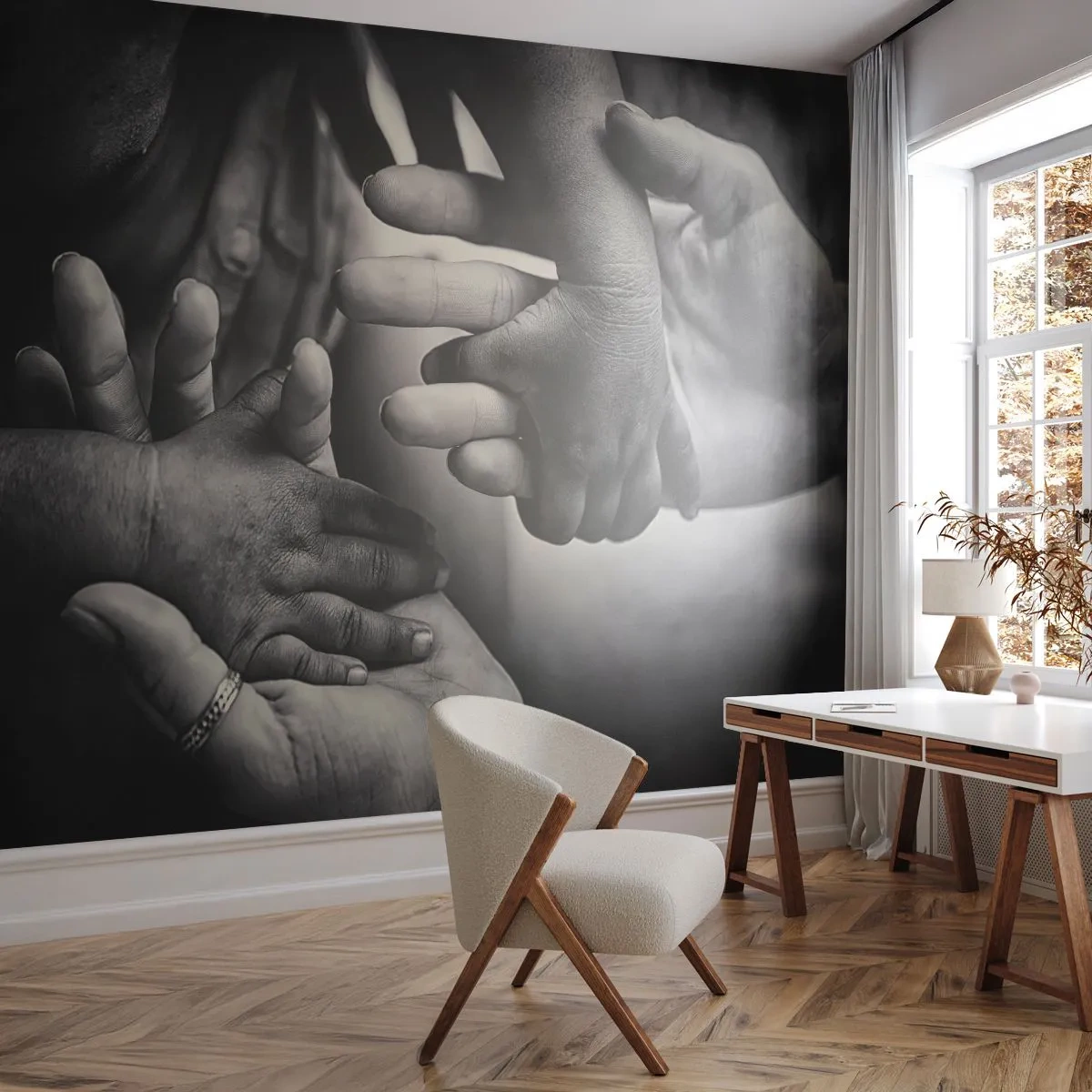 Fototapet Selvklæbende Deluxe Sticker - At være menneske - Hænder, Mennesker, Elsker - 250x175 cm