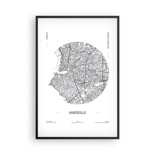 Plakat i sort ramme - Marseilles anatomi - 61x91 cm