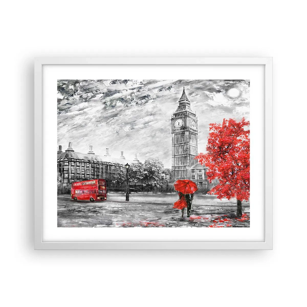 Plakat i hvid ramme - En spændende dag - 50x40 cm