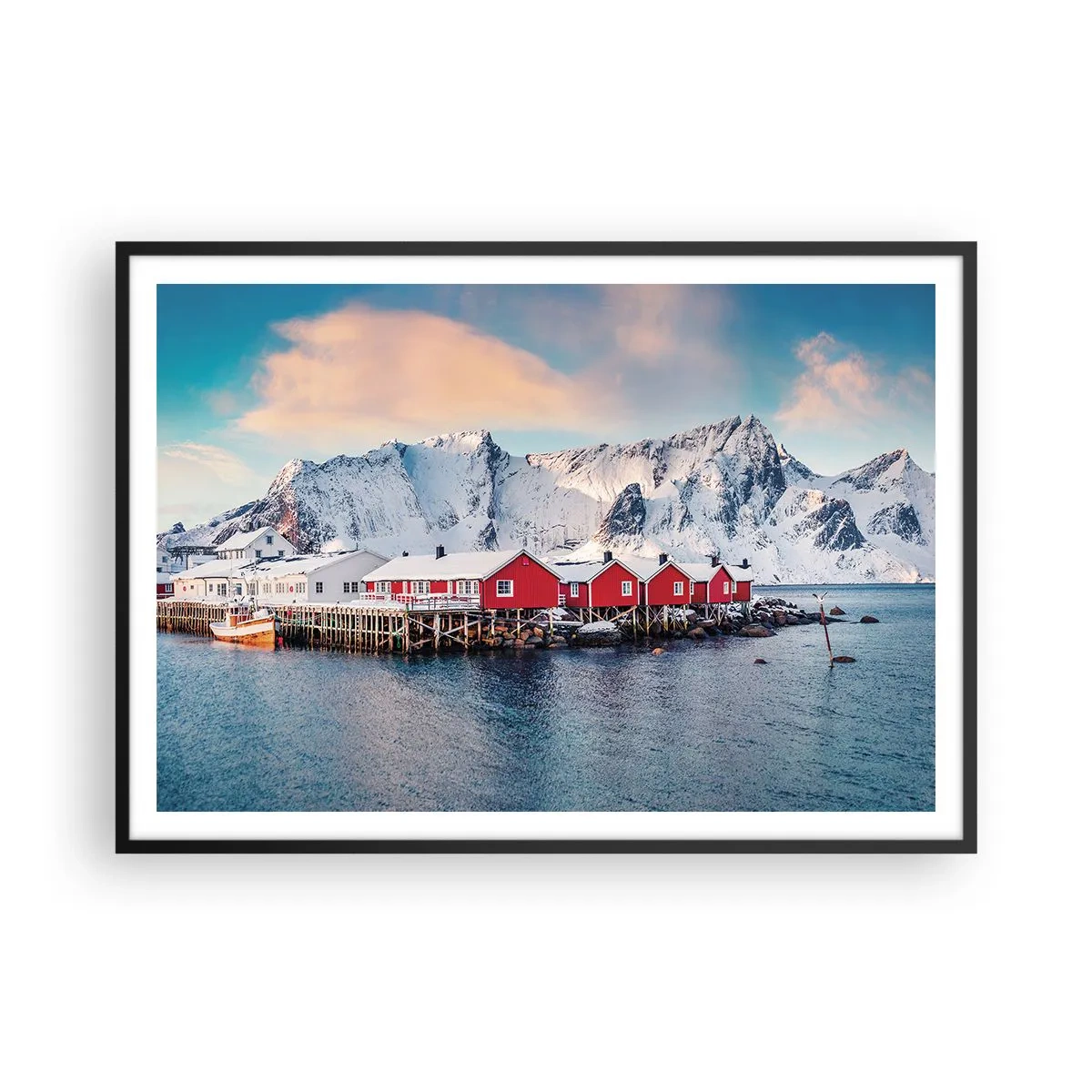 Plakat i sort ramme - Nordlig tilbagetrækning - 100x70 cm
