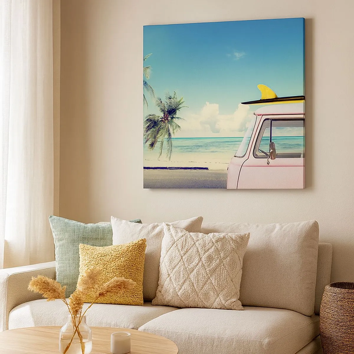 Lærredstryk - Billede på lærred - Ferietid til at starte - 30x30 cm