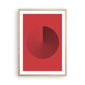 Plakat i ramme af lyst egetræ - Cirkulær bevægelse - 50x70 cm