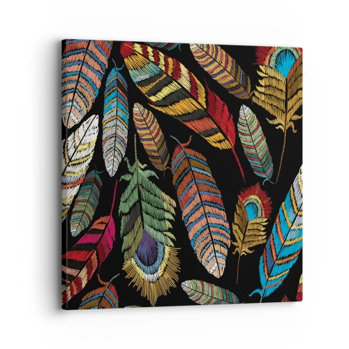 Lærredstryk - Billede på lærred - Fuglekarneval - 30x30 cm