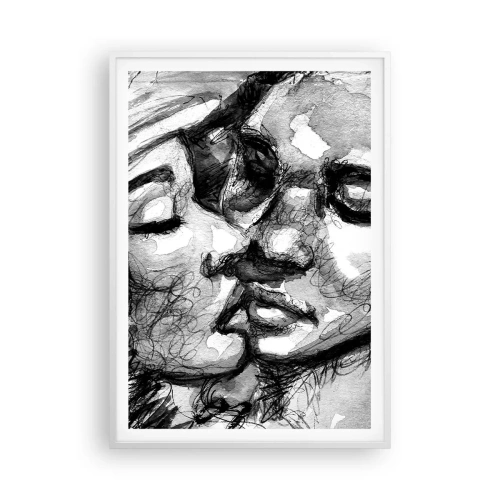 Plakat i hvid ramme - Et ømt øjeblik - 70x100 cm