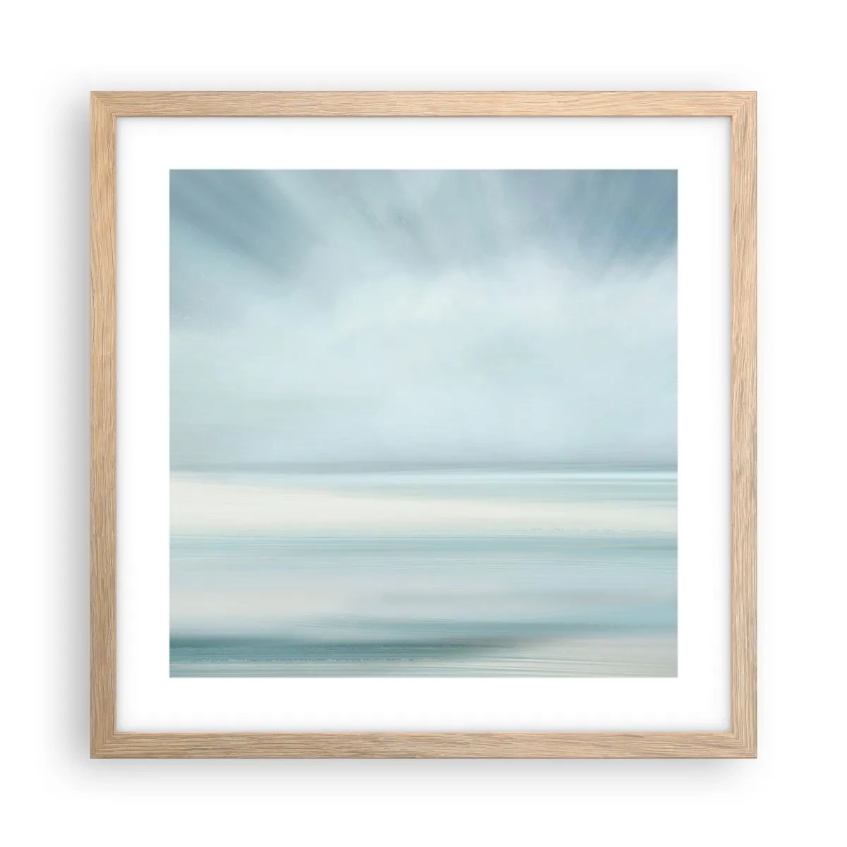 Plakat i ramme af lyst egetræ - Fred hele vejen til horisonten - 40x40 cm