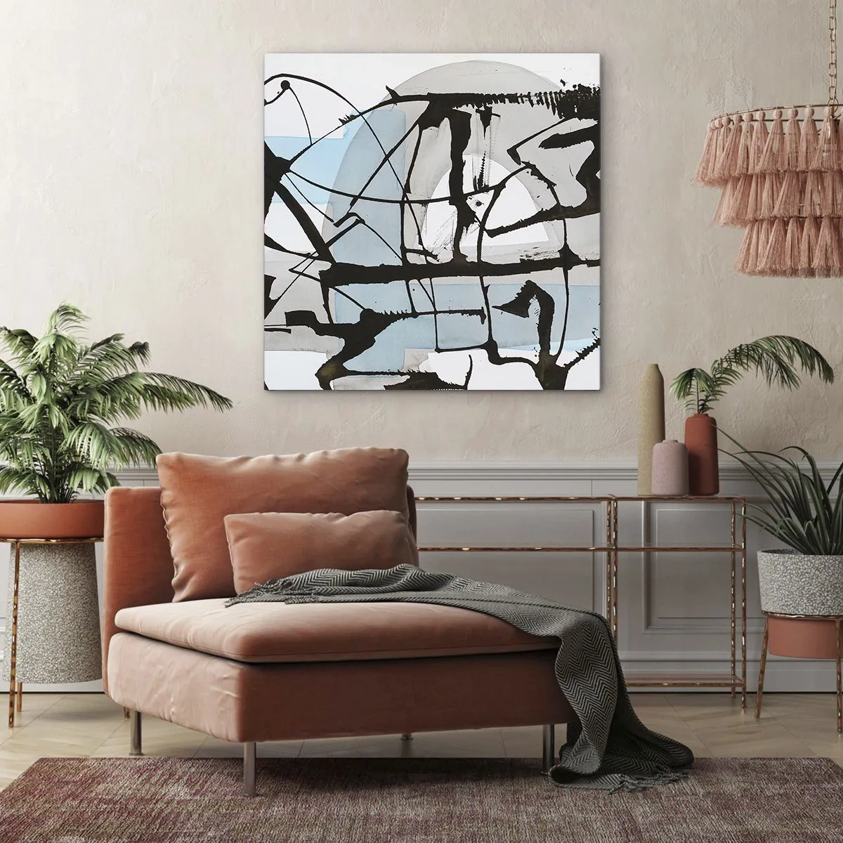 Lærredstryk - Billede på lærred - Ikke desto mindre blå - 70x70 cm