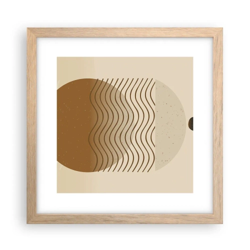 Plakat i ramme af lyst egetræ - Om geometriske figurers oprindelse - 30x30 cm