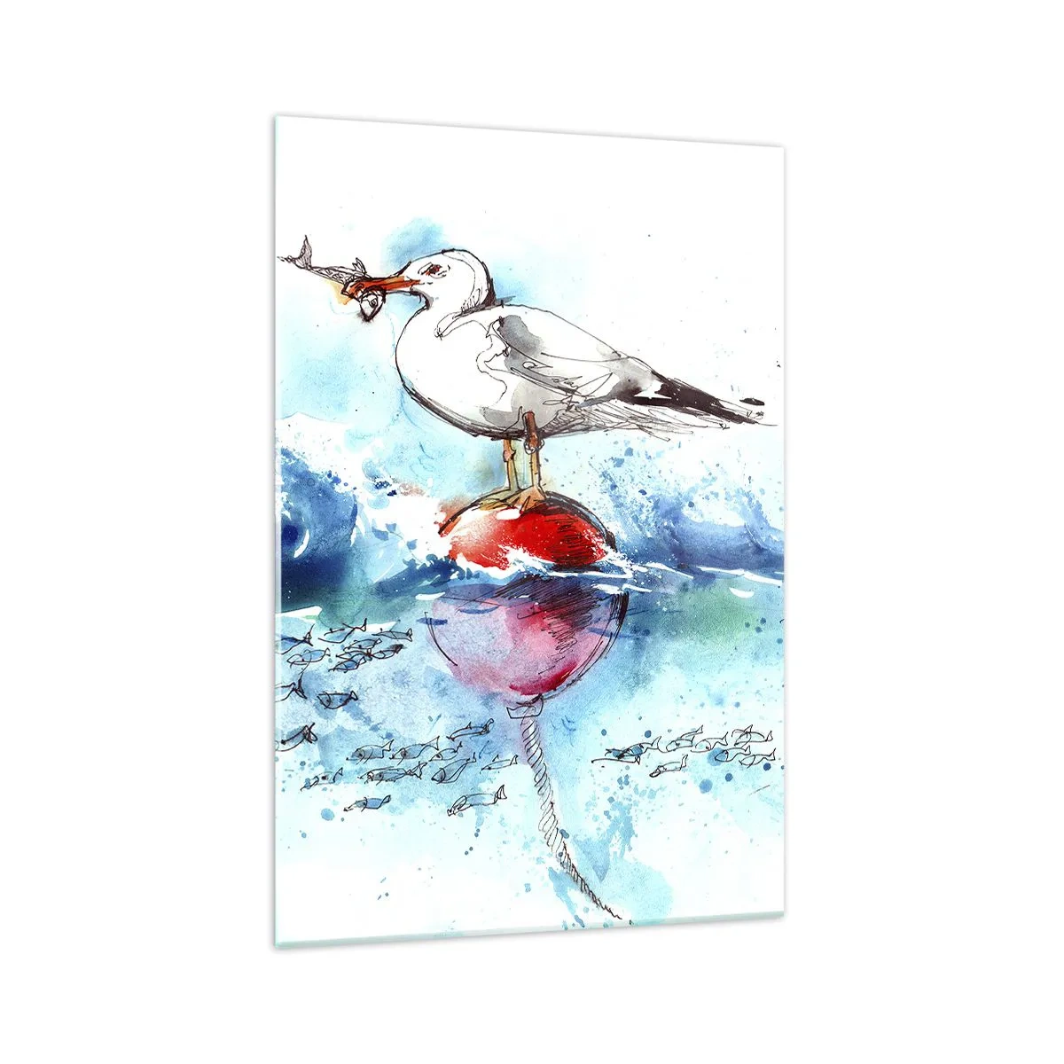 Billede på glas - Succesfuldt fiskeri - 70x100 cm