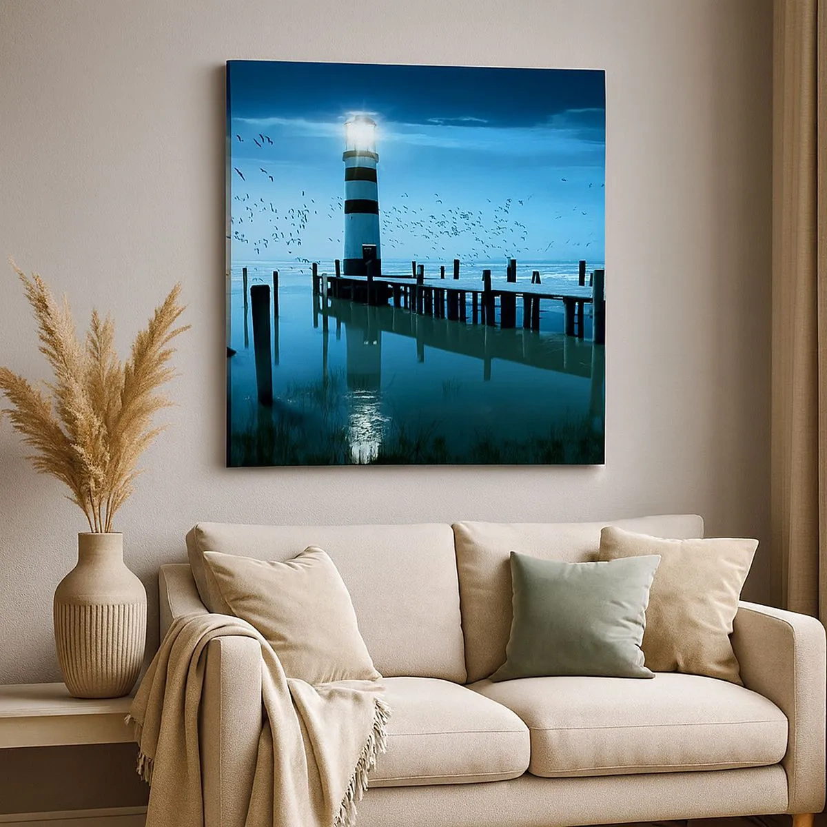 Lærredstryk - Billede på lærred - Og du er ikke bange for mørket - 30x30 cm