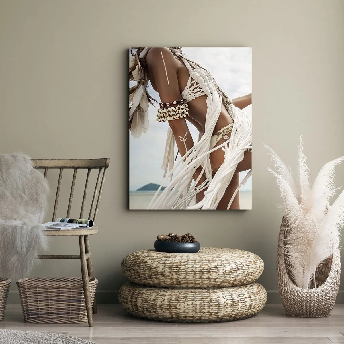 Lærredstryk - Billede på lærred - Præstinde af solen - 55x100 cm