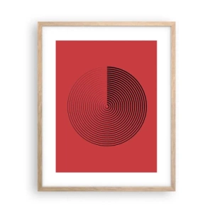 Plakat i ramme af lyst egetræ - Cirkulær bevægelse - 40x50 cm