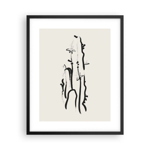 Plakat i sort ramme - Blomstrende urt - 40x50 cm