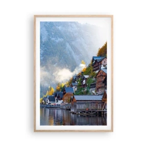 Plakat i ramme af lyst egetræ - Alpine climes - 61x91 cm