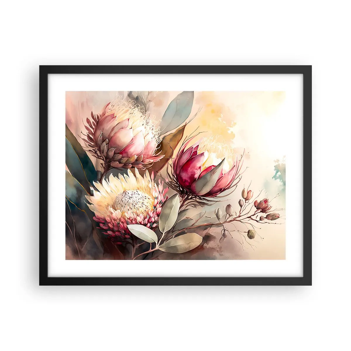 Plakat i sort ramme - I profil og en face - 50x40 cm