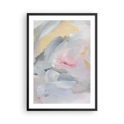 Plakat i sort ramme - Abstrakt komposition i pastelfarver - 50x70cm - I en pastelfarvet verden - Moderne vægdekoration til stue og soveværelse ARTTOR