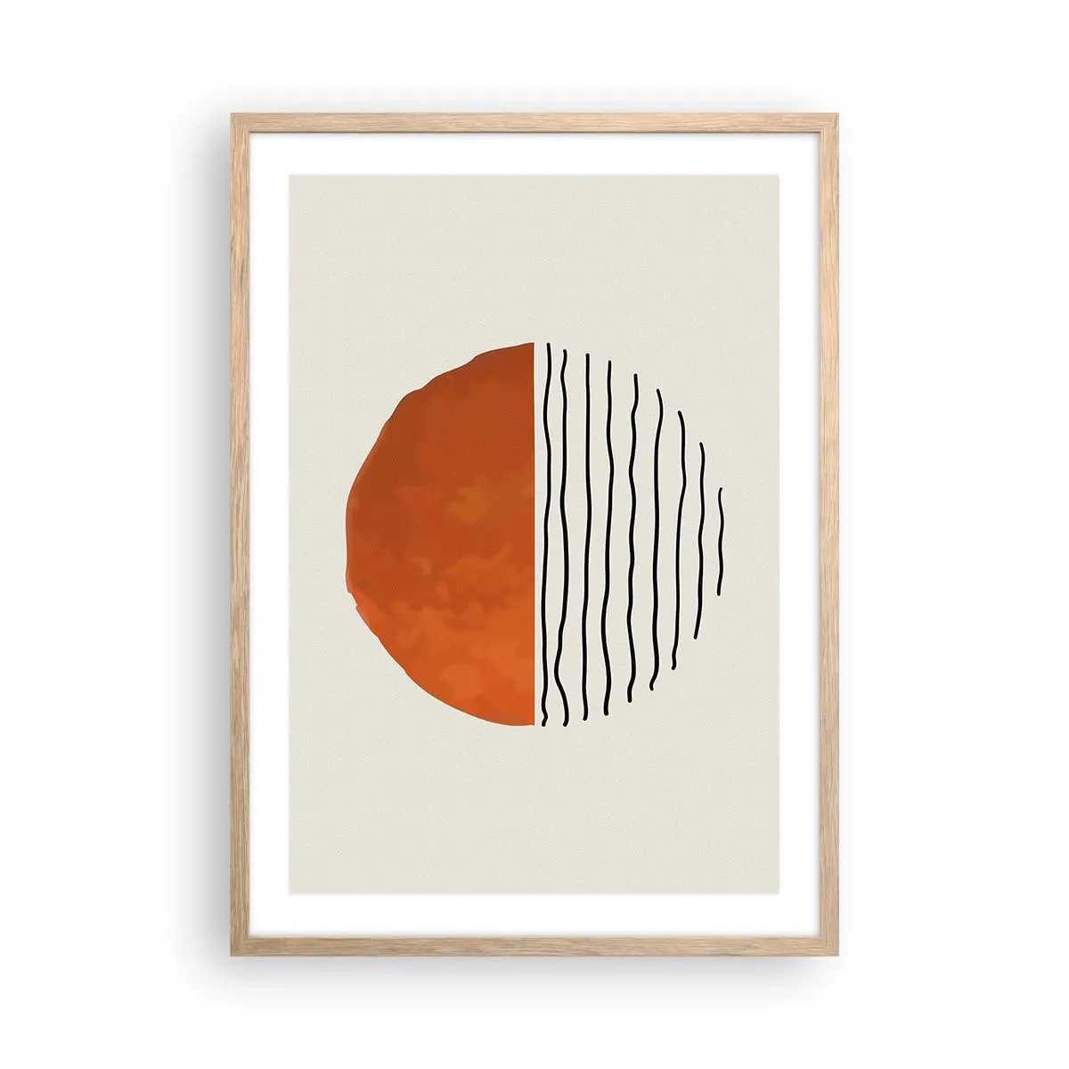 Plakat i ramme af lyst egetræ - I en japansk atmosfære - 50x70 cm