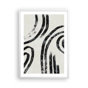 Plakat i hvid ramme - Halvt stoppet - 50x70 cm