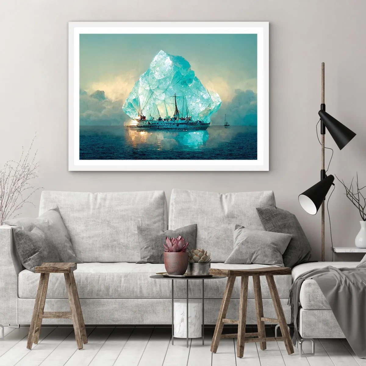 Plakat i hvid ramme - Arktisk diamant - 100x70 cm