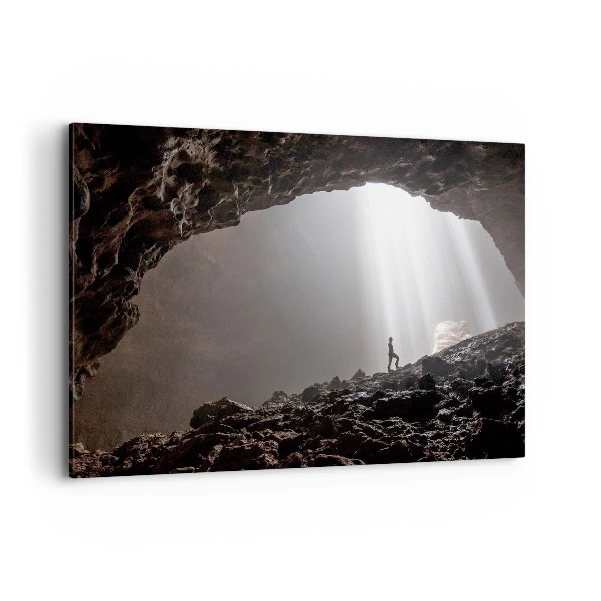 Lærredstryk - Billede på lærred - Lysende grotte - 100x70 cm