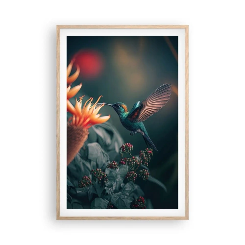 Plakat i ramme af lyst egetræ - Et virkelig farverigt liv - 61x91 cm