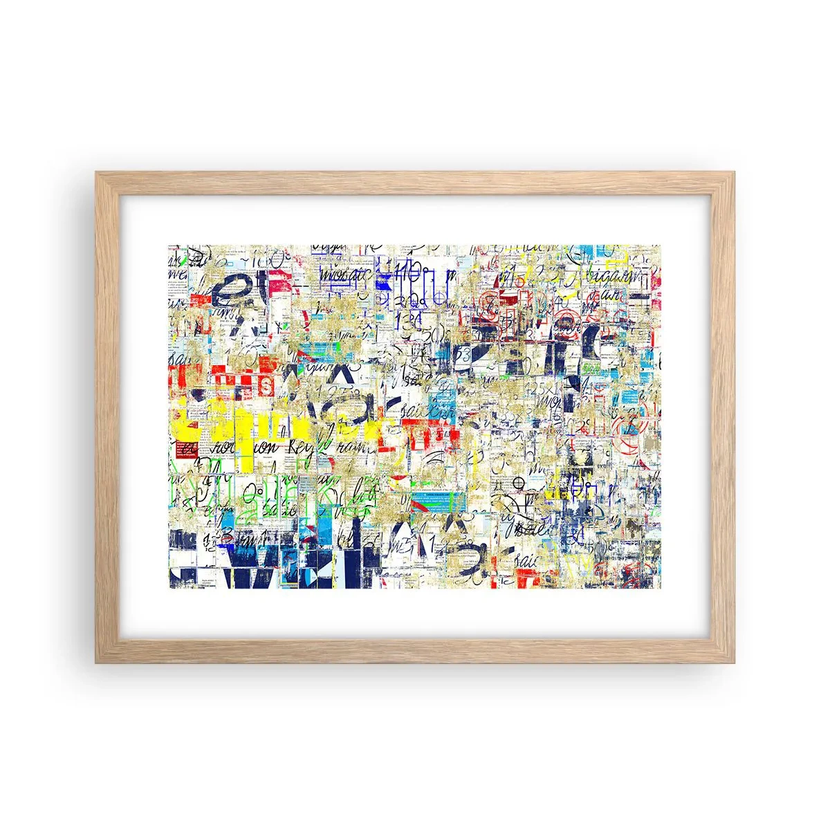 Plakat i ramme af lyst egetræ - Simpelthen en fryd for øjet - 40x30 cm