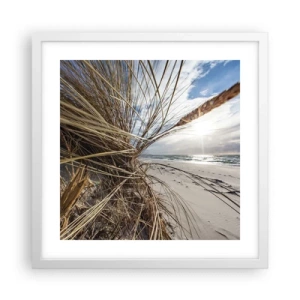 Plakat i hvid ramme - Et møde mellem elementerne - 40x40 cm