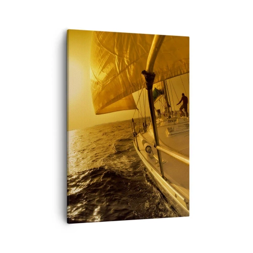 Lærredstryk - Billede på lærred - En gylden aften efter en broget dag - 50x70 cm