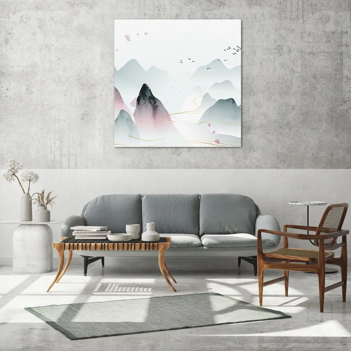 Billede på glas - Over toppene - 70x70 cm