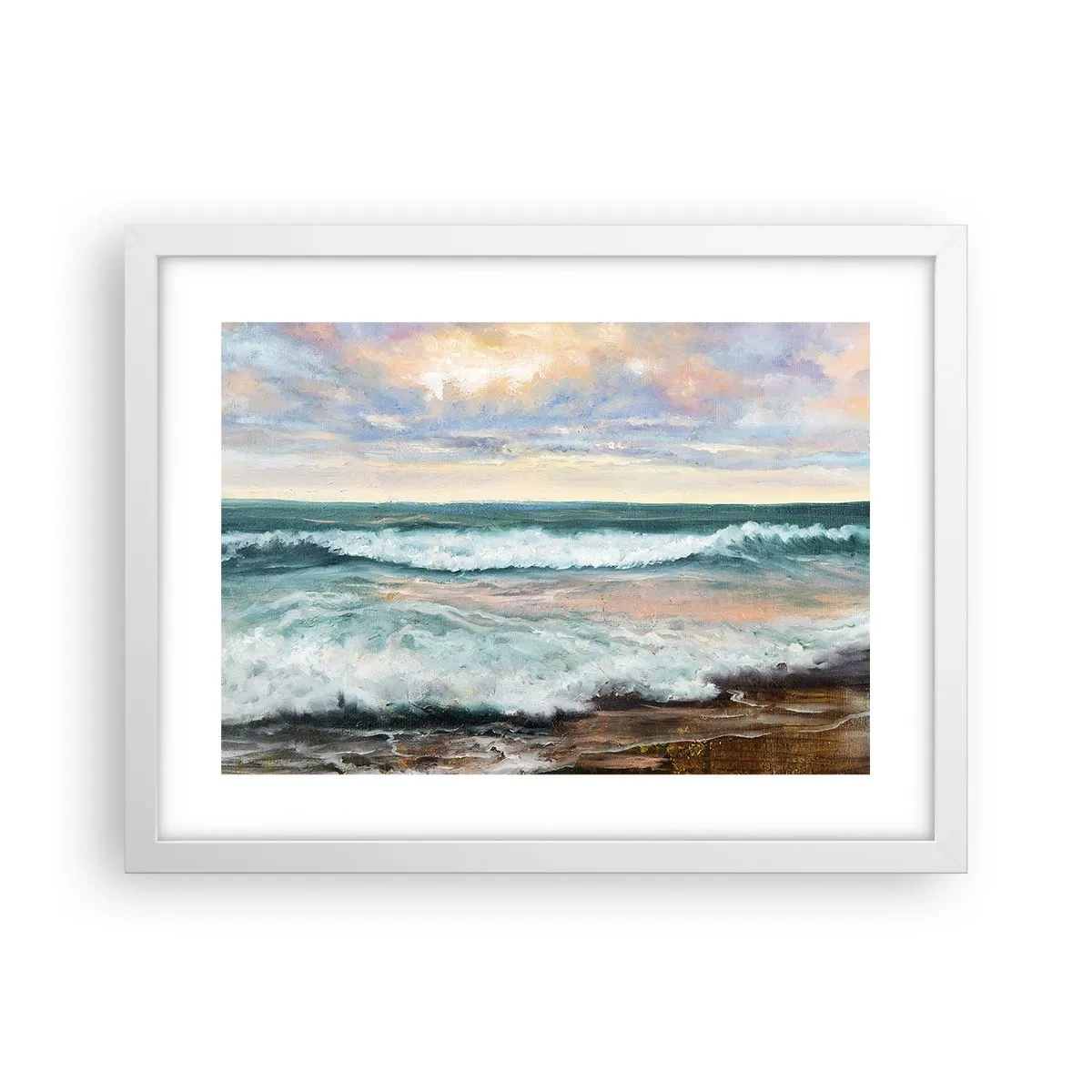 Plakat i hvid ramme - Her vil du glatte din sjæl - 40x30 cm