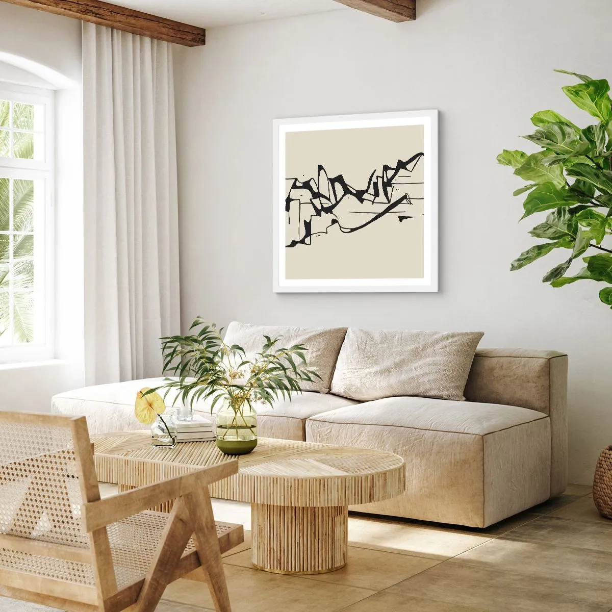 Plakat i hvid ramme - Måske et landskab - 40x40 cm